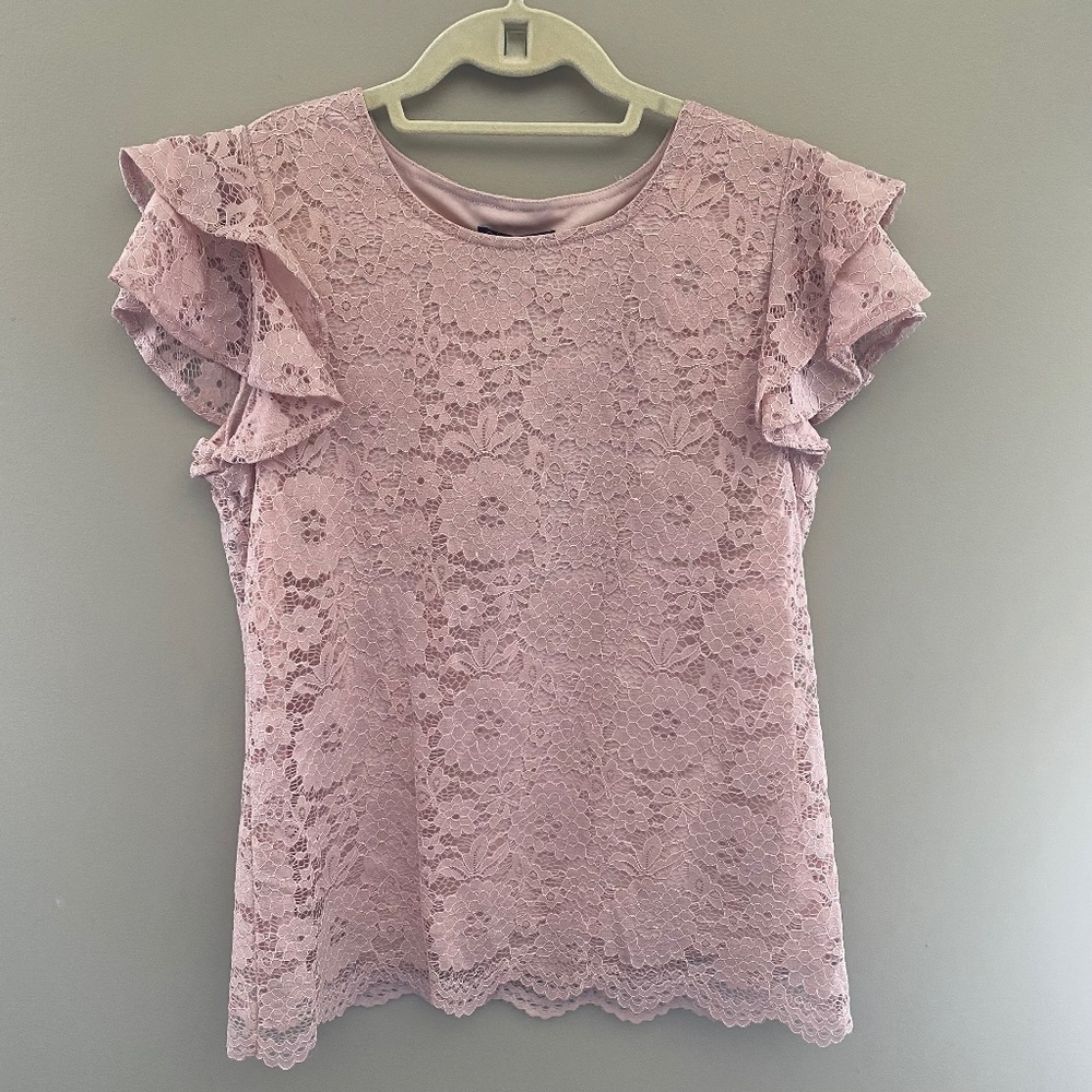 Lacy Pink Adrianna Papell Top, NWT